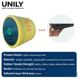 Ready Stock New Adjustable 800mm Width EP400 3 Ply Black Rubber UNILY Conveyor Belt Durable 400N mm Anti Bacterial Oil Resistant