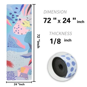 Ready to Ship Suede PU Natural Rubber Yoga Mats 183*61*4mm Colorful Printing Yoga Mat with Yoga Strap