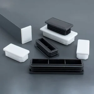 Rectangle Pipe Plug, Plastic and Stainless Steel PE Furniture Foot Pad for Gym Equipment Tubing