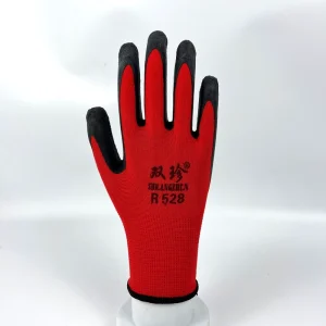 Red Black Rubber Safety Work Gloves Customizable Labor Protection Gloves