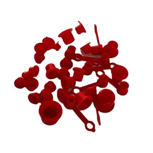 Red PE Material Injection Molded Protective Cap Dust Cap For Oil Cup Dust Cap For Mechanical Engineering Vehicles