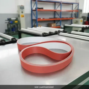 Red Rubber Conveyor Belt 50mm Wear-Resistant Custom Printing for Packaging Manufacturer