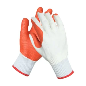 Red and White Coated Gloves Hand Protection Labor Rubber Latex Coated Cotton Safety Work Gloves for Construction