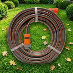 Reinforced High-Pressure PVC Braided Garden Hose 50 Feet for Residential Outdoor Water Tasks