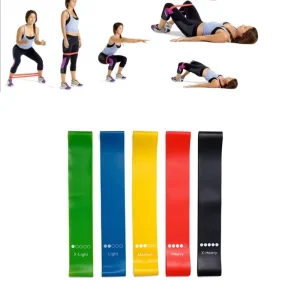 Resistance Band Set of 5 Pcs Elastic Rubber Workout Strength Exercise Gym Loop Yoga Bands