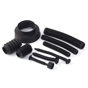 Retractable Compression-Shaped NBR Rubber Bellows with Ferrule, Oil-Resistant Dirt-Proof Cover for Automobile Conduit