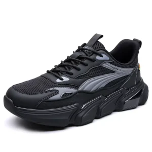 Retro Thick Soled Torre Shoes Breathable Mesh Leather Heightened Street Style Men’s Sneakers