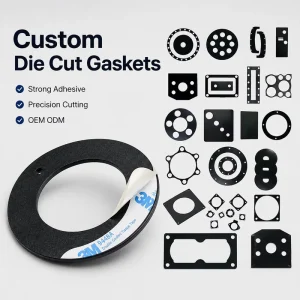 RoHS Silicone Rubber Washers Self-Adhesive Custom Size Anti-Slip Shock-Absorbing Pads for Electronics, Automotive and Furniture