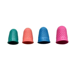 Rubber Anti-Slip Finger Protector Sleeves Textured Thimble Covers for Hand Sewing