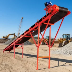 Rubber Belt Conveyor for Transporting Loose Materials and Goods