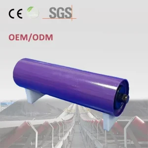 Rubber Coated Conveyor Roller Spiral Grooved Idler Roller