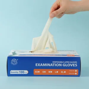 Rubber Examination Gloves Disposable Medical Grade Exam Gloves CE ISO Certified for Nursing