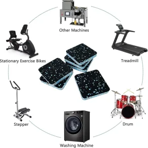 Rubber Floor Mat Sound Insulation Pads for Treadmills, Mahjong Machines, Washing Machines, Exercise Bikes, and Sewing Machines
