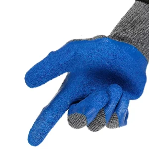 Rubber Impregnated Cotton Thread Wrinkled Gloves Labor Protection Wear Resistant Work Site Non Slip Thick Rubber Gloves
