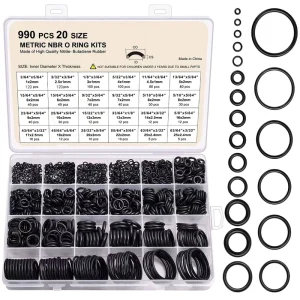 Rubber O Rings Kits 990PCS 20 Sizes NBR Rubber O Ring