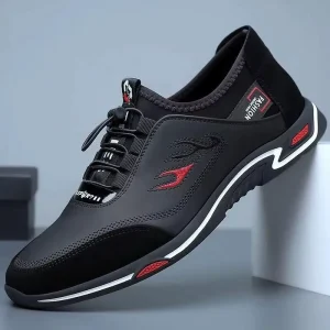 Rubber Outsole Lace up Waterproof Upper Men’s Walking Style Shoes Sneakers Men