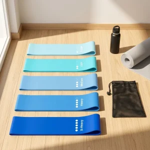 Rubber Workout Resistance Band Set of 5 Loop Exercise Bands for Fitness Gym Yoga Training OEM