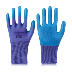 Rubber-coated Gloves Thickened Latex Wear-Resistant Embossed Non-Slip Waterproof Construction Site Work Gloves