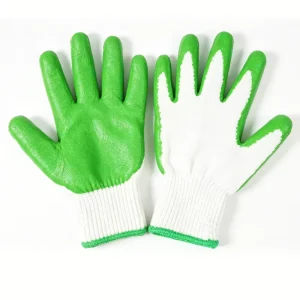 Rubber impregnated Flat Gloves Non slip protection Wear resistant Breathable Knit Wrist Labor Gloves