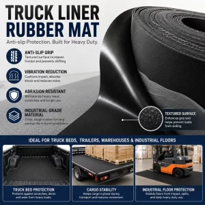 SBR Black Reinforced Rubber Sheet Tear Resistant Anti Slip Shock Absorbing Truck Cargo Liner Ma Industrial Rubber Mat Roll
