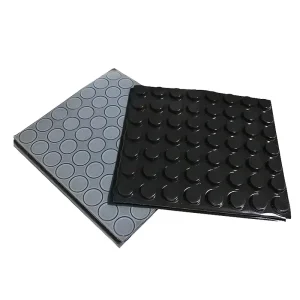 SJ5012 Black Gray Shockproof Rubber Foot Pad Mat 72 Shore M Hardness 127×36 mm 56 Pieces per Board