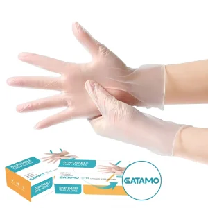 SM005 Clear Protection Examination Disposable Vinyl Gloves Powder Free Plastic Industrial Rubber Transparent Medical PVC Gloves