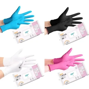 SN021 Disposable Food Grade Bulk Nitrile Gloves Powder Free Black Kitchen Household Use Sizes S M L XL Anti Slip