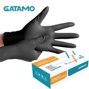 SN038 Food Grade Bulk Disposable Nitrile Gloves Powder Free Beauty Kitchen Black Tattoo Examination Nitrile Gloves
