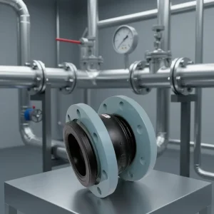 SS304 Flanged Flexible Rubber Expansion Joint Shockproof Single Sphere Rubber Bellows Connector