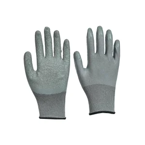 Safety Gloves Labor Gloves in Grey Yarn Blue Wrinkle Wear Resistant PVC and Gummed Leather Wrist Anti Slip