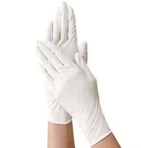 Safety Powdered Rubber Latex Nurse Gloves Examination Medical Powder Free White Disposable Latex Glove Manufactures