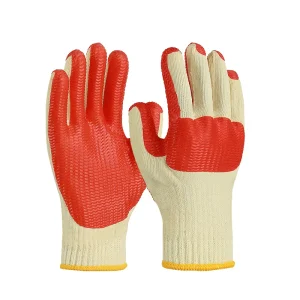 Safety Protective Wear resistant Anti skid Coating Finger Work Gloves Impregnated Rubber Work Gloves