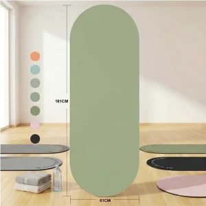 Sage Green 6mm Thick Oval Arch Shape TPE Yoga Mat Non Slip Water Resistant Eco Friendly Private Label OEM ODM Fitness Mat