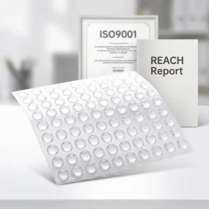 Self-Adhesive Clear Spherical Rubber Bumpers for Walls, Drawers, and Cabinet Doors