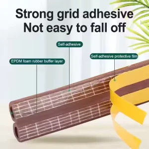 Self-Adhesive D-Type EPDM Sponge Foam Dustproof Sealing Strip for Door and Window Gaps