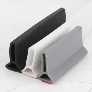 Self Adhesive Shower Threshold Rubber Bathroom Silicone Water Stopper Dam Barrier Rubber Sealing Strip