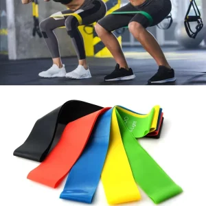Set of 5 Pcs Elastic Rubber Workout Strength Exercise Gym Loop Yoga Resistance Bands