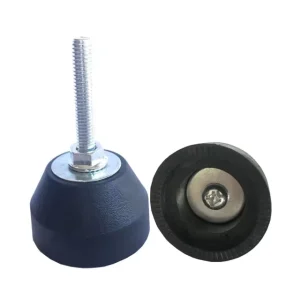 Shock-Absorbing Rubber and Metal Furniture Leg, Dia. 40 mm, M8 x 60 Fixed Leveling Foot for Cabinets