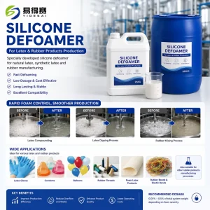Silicone Antifoam Agent for Latex Gloves Rubber Bands and Elastic Thread Production