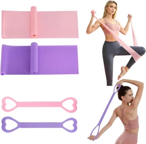 Silicone Figure8 Resistance Band High Elastic Anti Slip Stretch Workout Band For Yoga Pilates Chest Arm Shoulder Training Custom