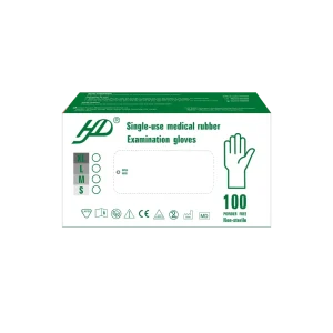 Single use Medical Rubber Examination Gloves