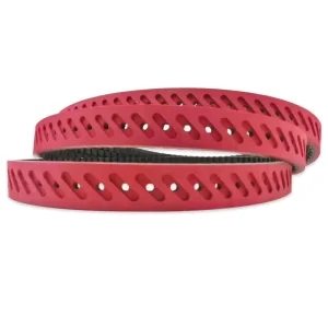 Slotted Perforated Countersunk Rubber PU-Coated Red Timing Belt Synchronous Belt