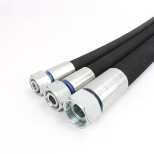 Smooth Cover High Pressure Hydraulic Hose Assembly SAE 100 R2 Steel Wire Braided Rubber Oil Pipe Power Steering Pump Set