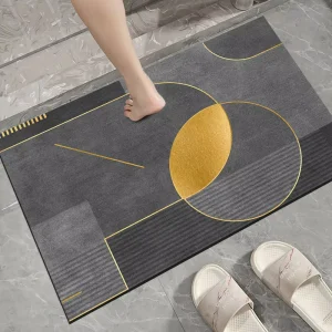 Soft Diatom Mud Bath Mat with Non Slip Rubber Backing and High Water Absorption for Shower Room Floor