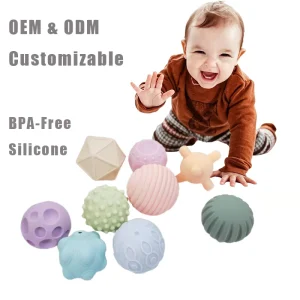 Soft & Textured Montessori Sensory Balls for Babies BPA Free Silicone Infant Development Toys