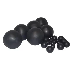 Solid Black High-Density Rubber Balls, Non-Toxic, 2mm-300mm Diameter, Smooth Matte Finish, 150kg Load Capacity