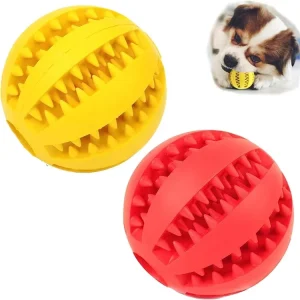 Spiky Rubber Pet Toy Dog Chew Bite Ball Leak Food Teeth Clean Interactive Rubber Dog Toys Slow Feeder Ball