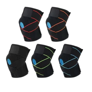 Sports Knee Brace Sleeve, Chloroprene Rubber, Spring Support, Breathable, Sweat-Absorbing, Cycling and Running