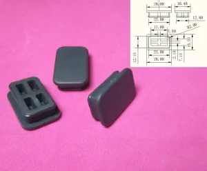 Square Silicone Rubber Plug 4 Hole Connector Dustproof Waterproof & High Temp Resistant Seal Plug for Electrical Equipment