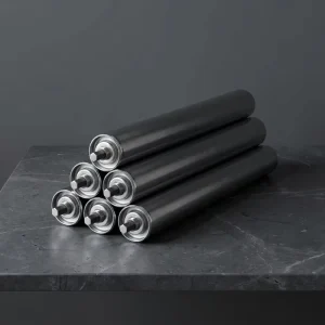 Stainless Steel or Carbon Steel Driven Conveyor Belt Roller with Rubber Coating, Fire-Resistant, Anti-Static